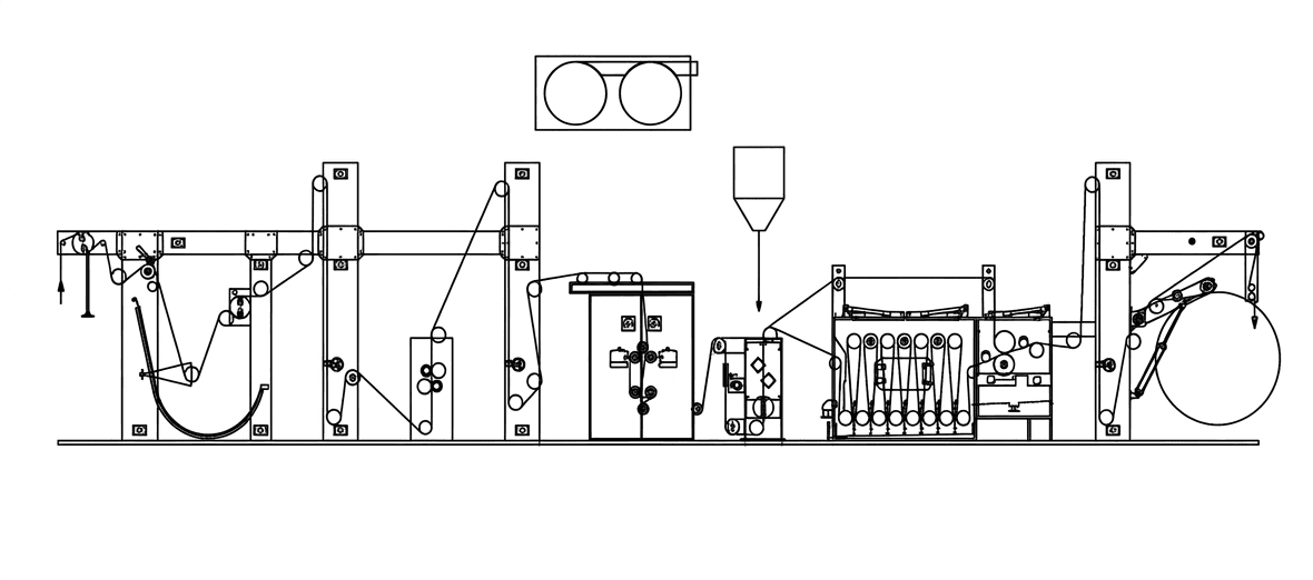 Technical line diagram of the Continuous Singeing Range